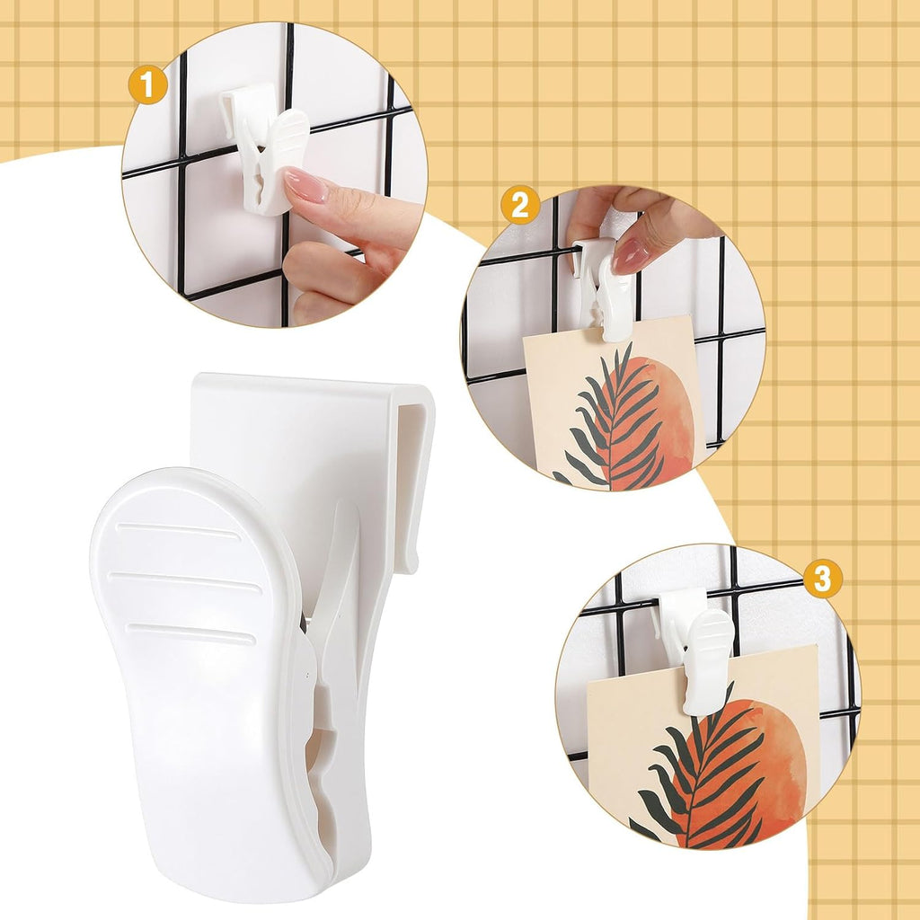 15 Pcs Gridwall Accessories Grid Wall Hooks Clips, Hanging Display Oil Painting Art Exhibition Sign Panel Wall Wire