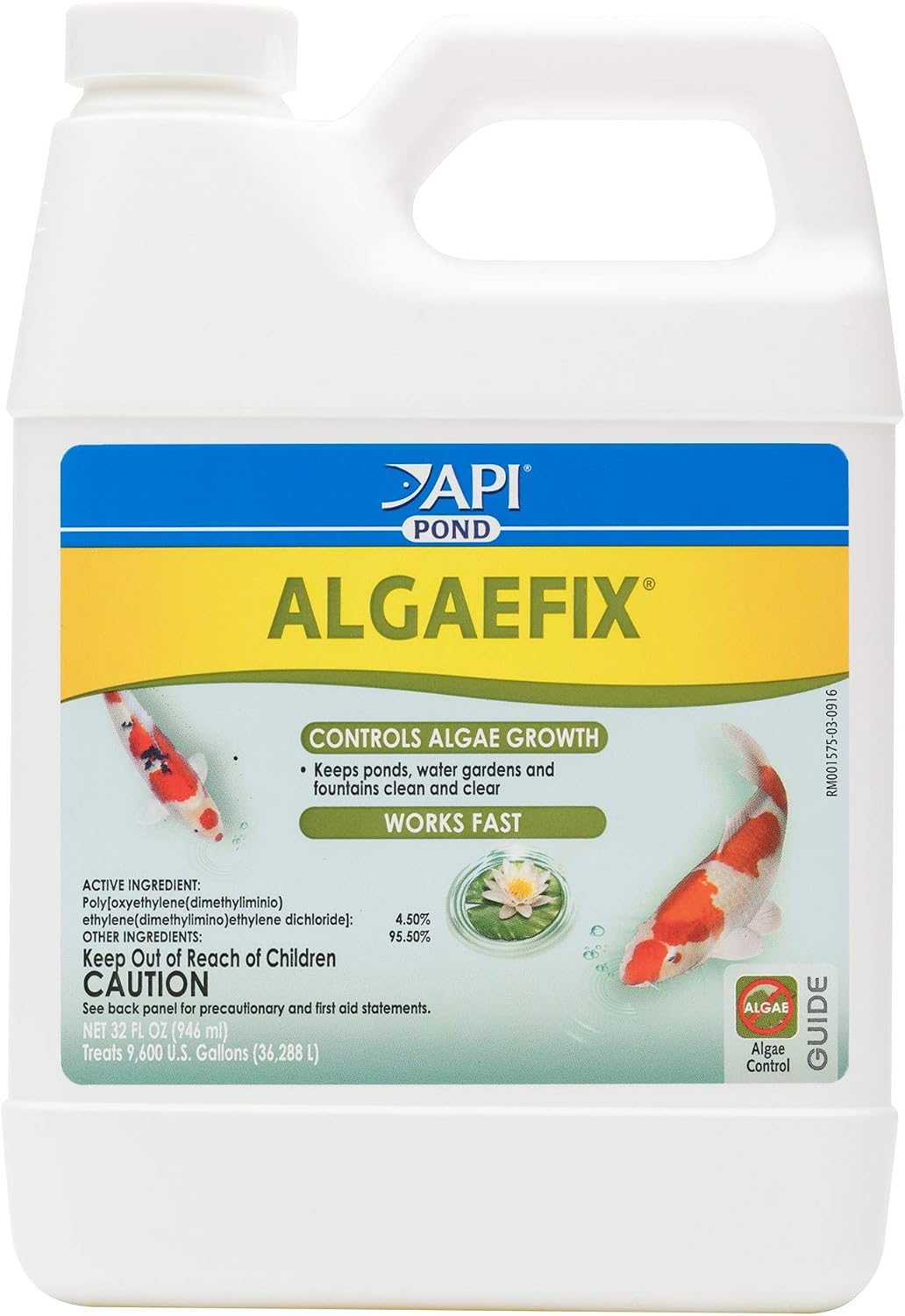 POND ALGAEFIX (32 fl oz) Pond Algae Control - Copper Free - Clean, Clear Water - Up to 9600 Gallons - Safe for Fish &