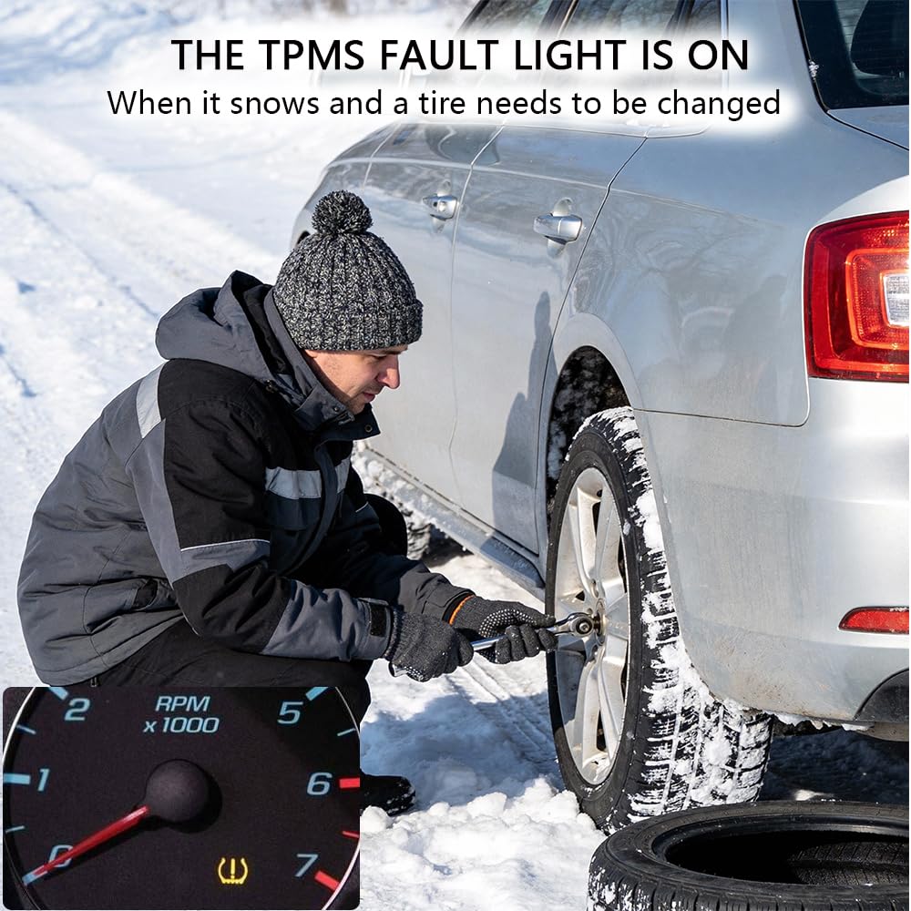 TPMS Reset Tool for GM with 150 PSI Digital Tire Pressure Gauge, Quick Relearn Tire Sensor, Compatible with for Buick