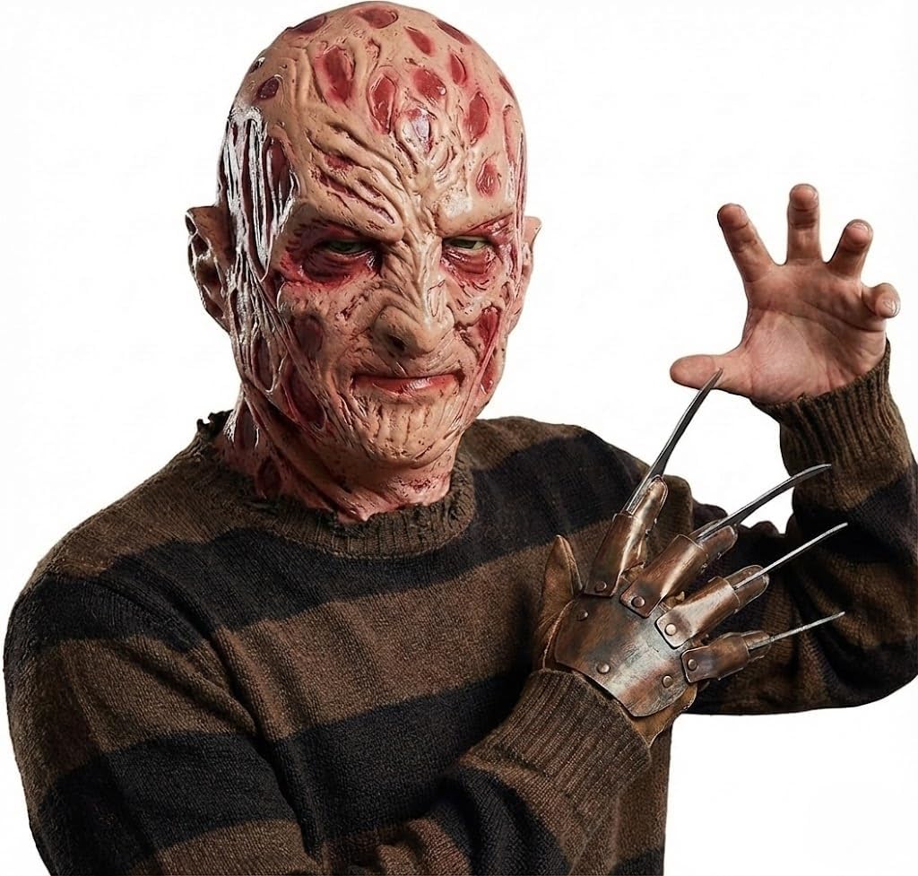 Scary Halloween Mask for Adults Burnt Face Full Head Latex Horror Prop | Full Head Latex Mask, Scarred Monster