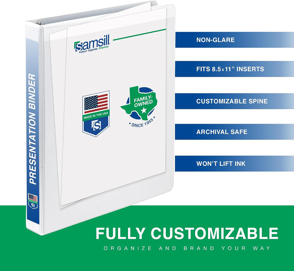 1.5 Inch 3 Ring Binders, Economy Round Ring, Clear View Cover, 325 Sheet Capacity - for School, Home, Office - White