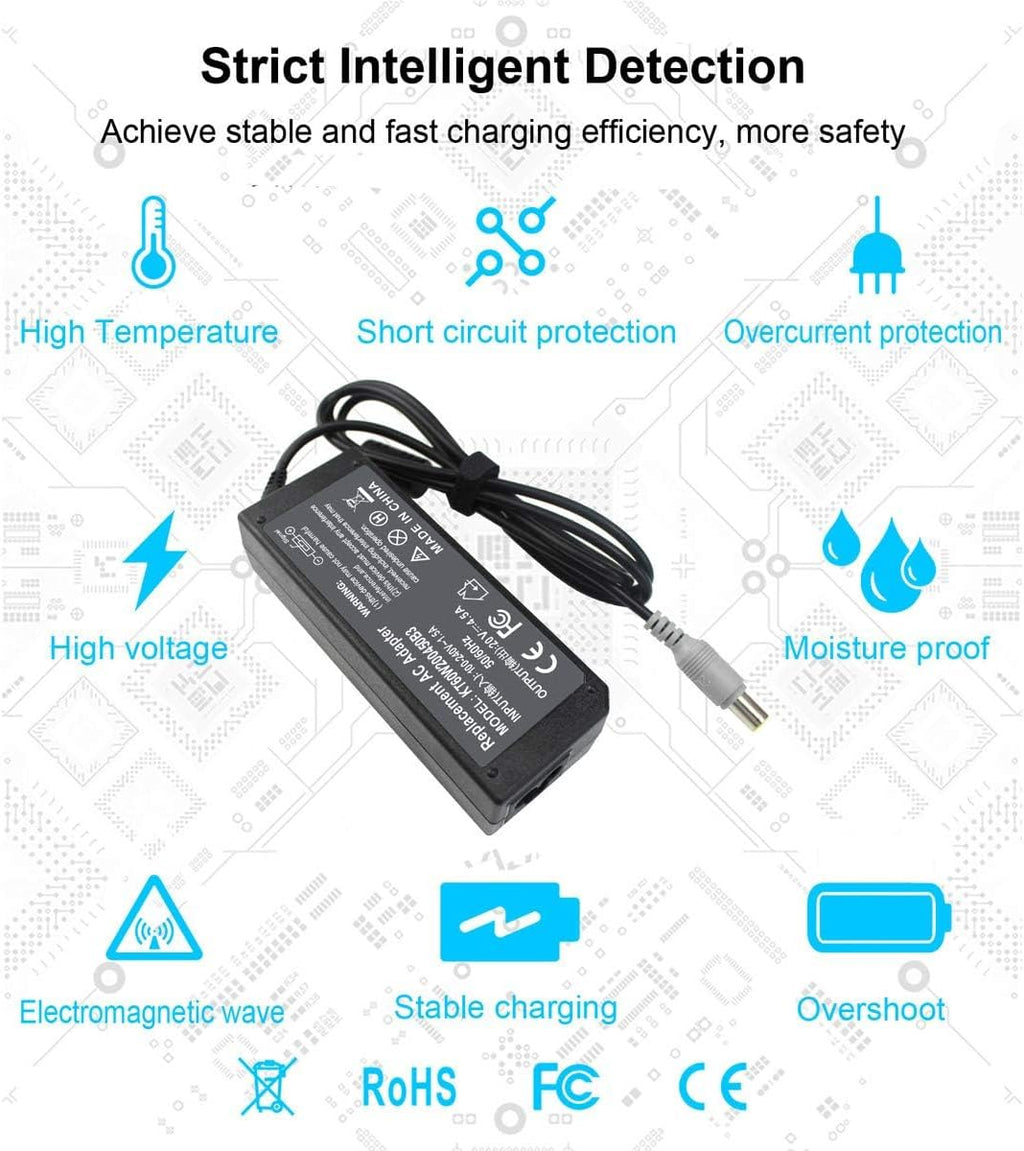 90W 20V 4.5A AC Adapter Charger Compatible with Lenovo Thinkpad T60 T61 T400 T410 T420 T430 T500 T510 T520 T530 X60 Z60 X200 X201 X220 X230 X61 L420 L430 Edge 14 15 E420 E430 E530 Power Supply