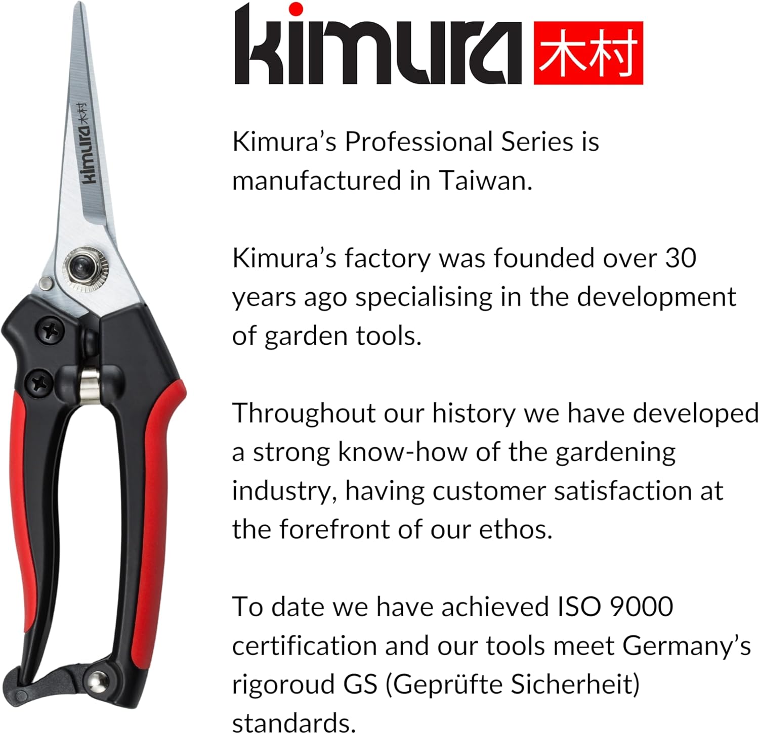 8" Pro Pruning Scissors, Premium Japanese SK5 Hi-Carbon Steel Blades, Non-Slip Vinyl Coated Handles, Lightweight &