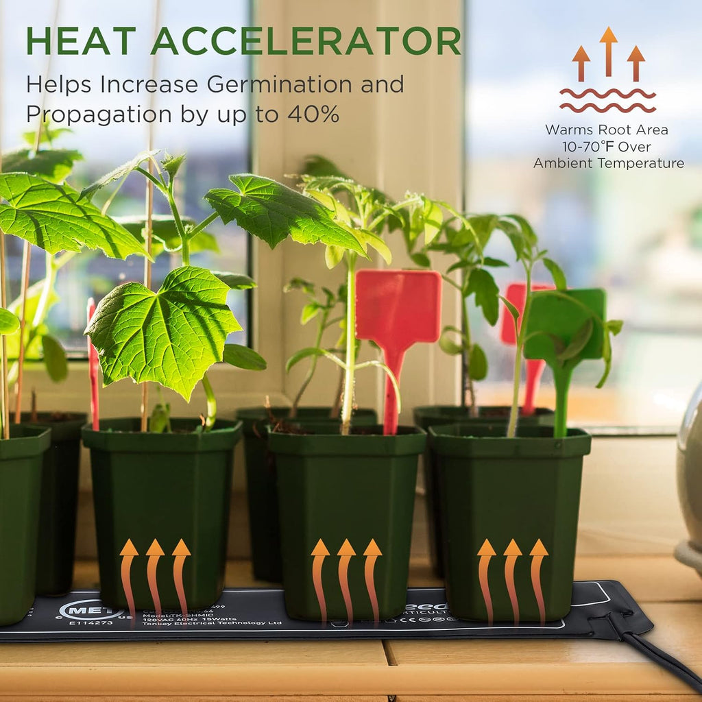 MET Certified Seedling Heat Mat, Adjustable Temperature Waterproof Durable Germination Station Heat Mat, Warm
