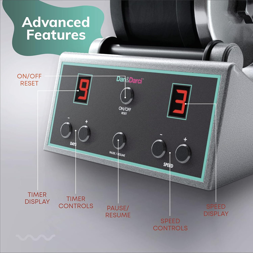 Advanced Professional Rock Tumbler Kit - with Digital 9-Day Polishing Timer & 3 Speed Settings - Turn Rough Rocks
