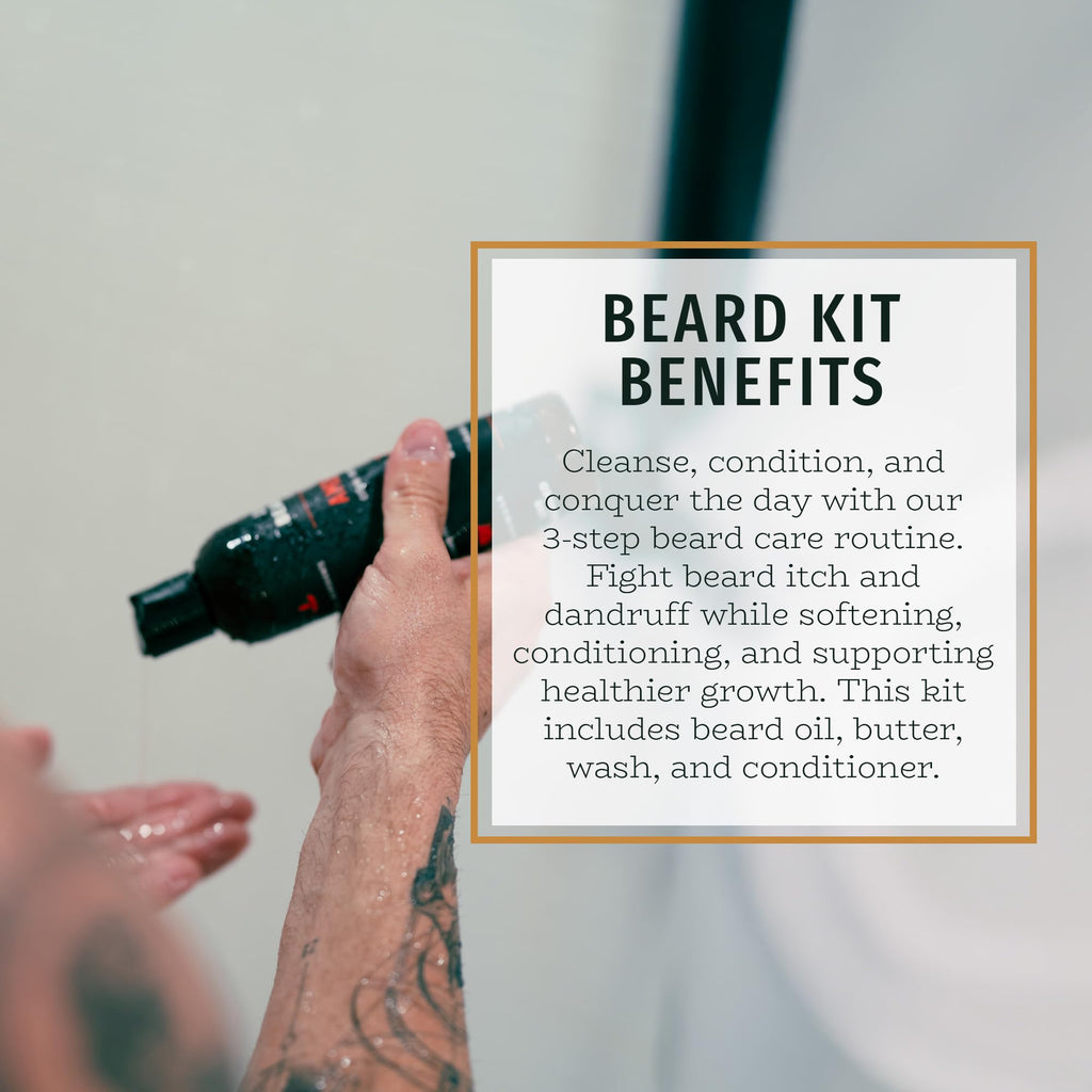 Complete Beard 4 Step Grooming Kit, Straight Up