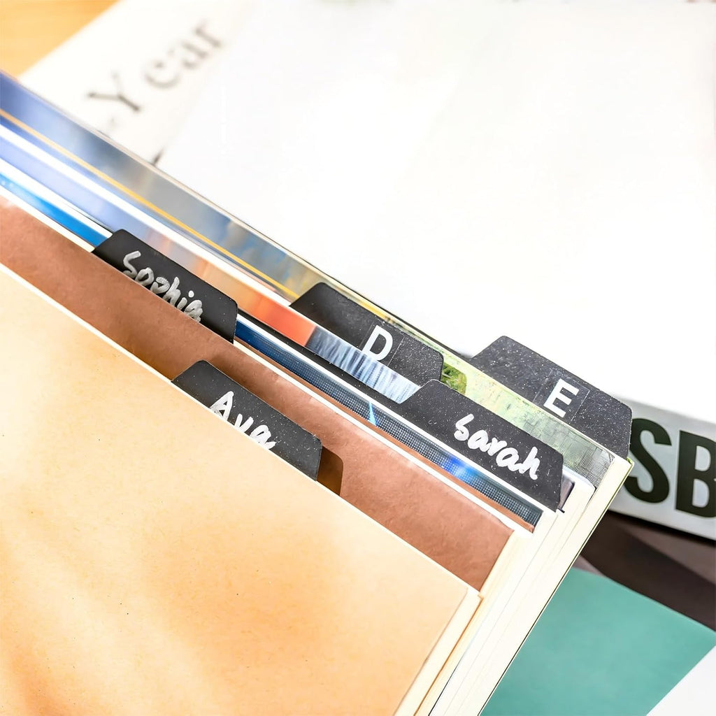 50 Pcs Index Card Dividers 5 x 8 Inch Index Card Dividers with Cards Guides with 2 Pcs A-Z Alphabet Number Stickers