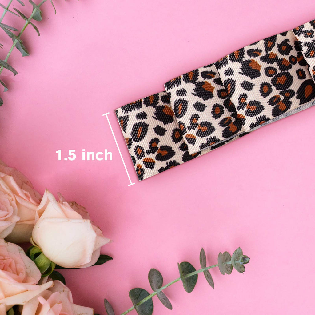 1 Pcs Leopard Print Ribbon Christmas Craft