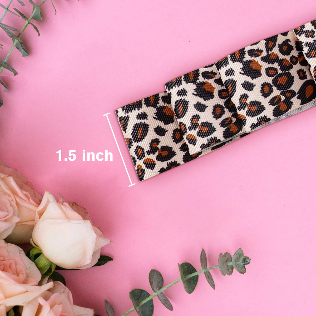 1 Pcs Leopard Print Ribbon Christmas Craft