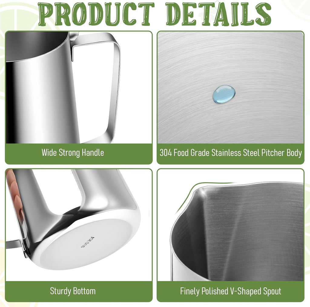 67 oz 304 Stainless Steel Pitcher with Lid