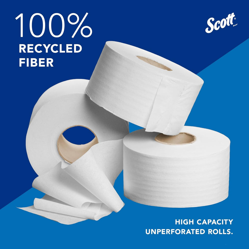 Jumbo Roll Toilet Paper, Bulk, 12 Rolls x 1000' (67805)