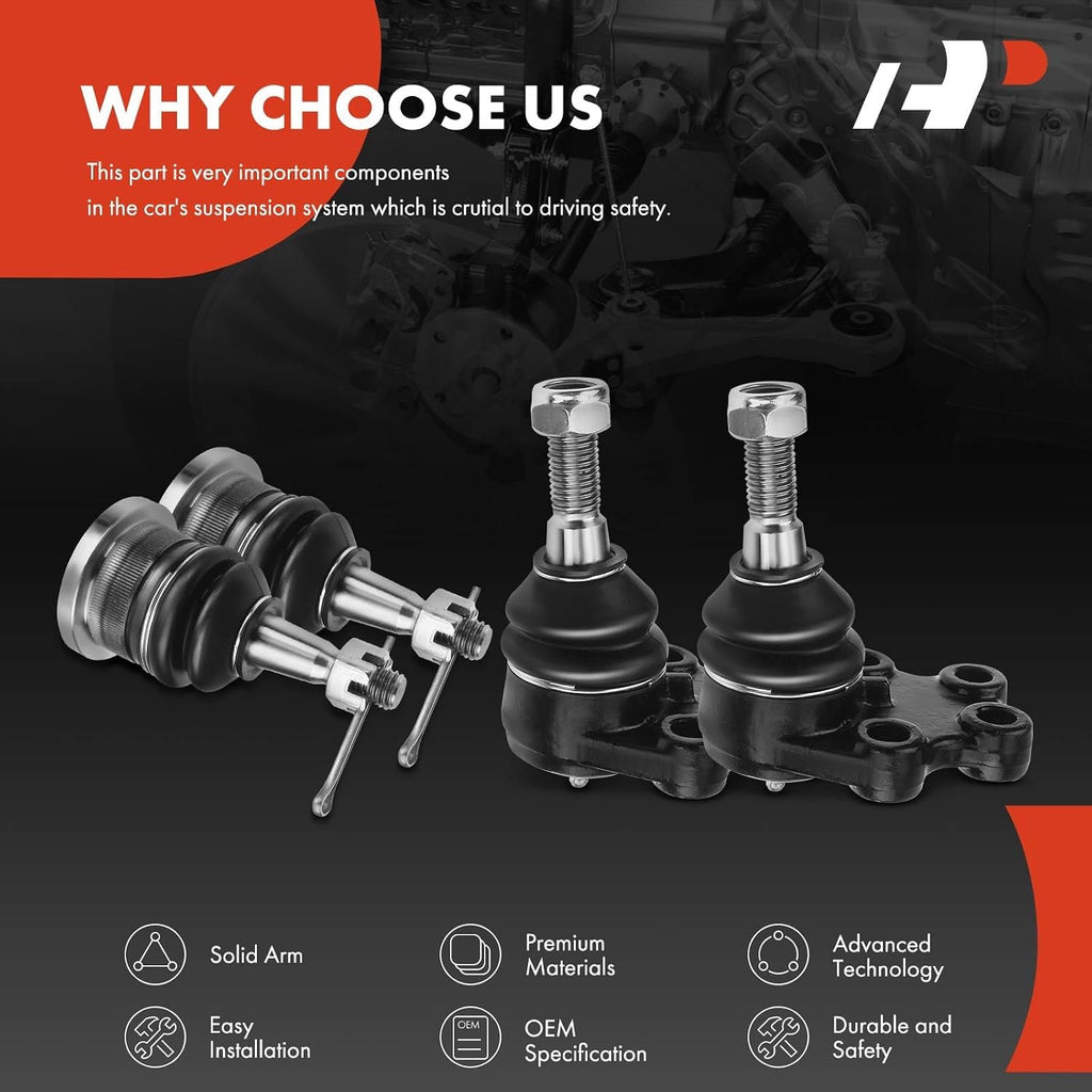 A-Premium Front Upper & Lower Ball Joint Kit, Compatible with Chevy, GMC