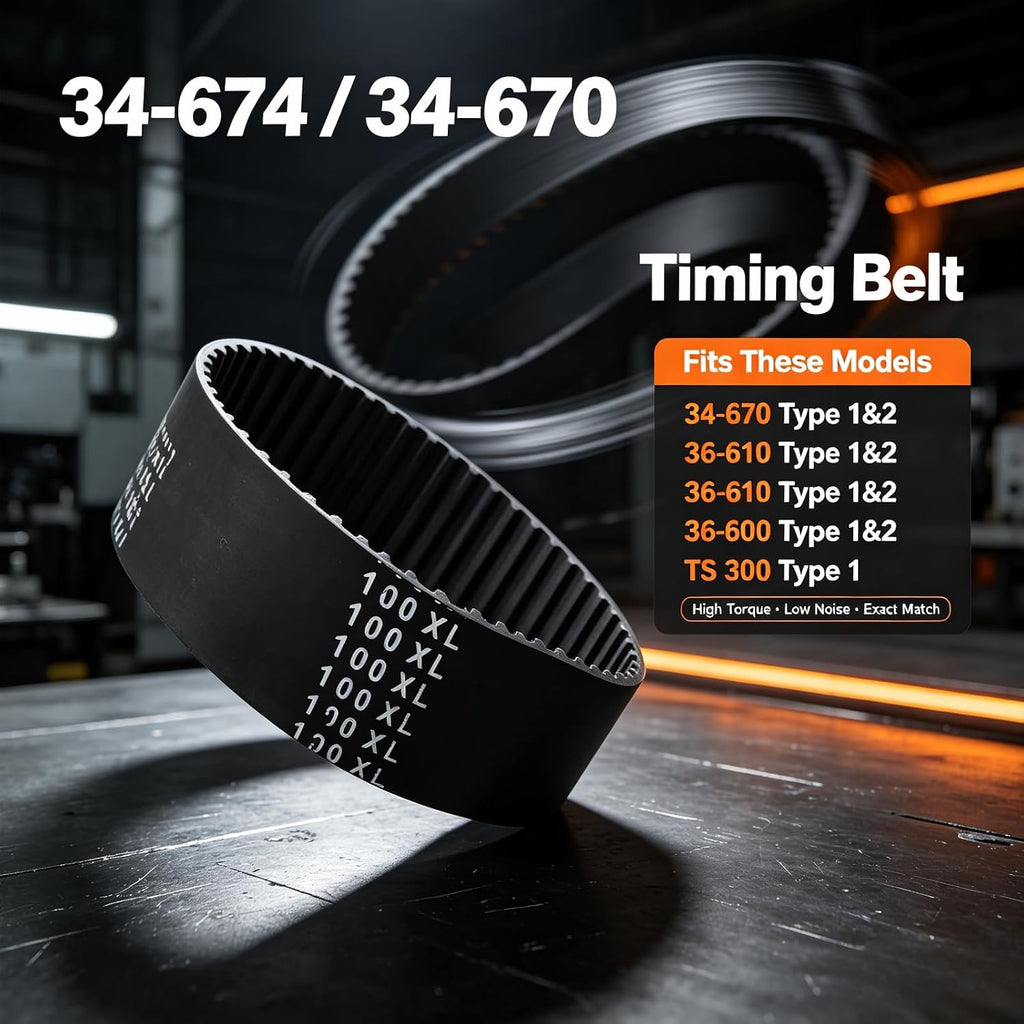 34–670 34–674 34-625 50T 100XL Timing Belt for Delta Table Saw(2PCS)