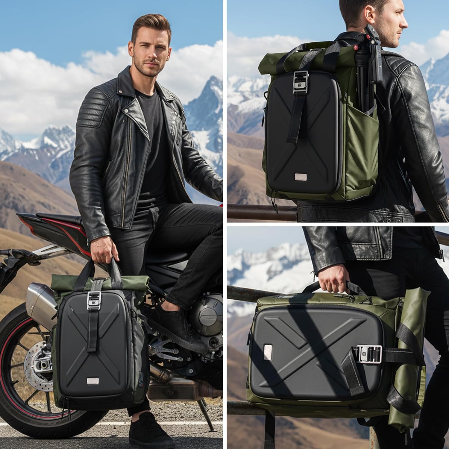 Hardshell Camera Backpack,DSLR SLR Mirrorless Camera Bag Waterproof with 15.6'' Laptop Compartment Tripod Holder