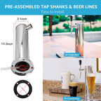 Adjustable Kegerator Beer Tower, Single Tap Tower Keg Tower for Homebrew