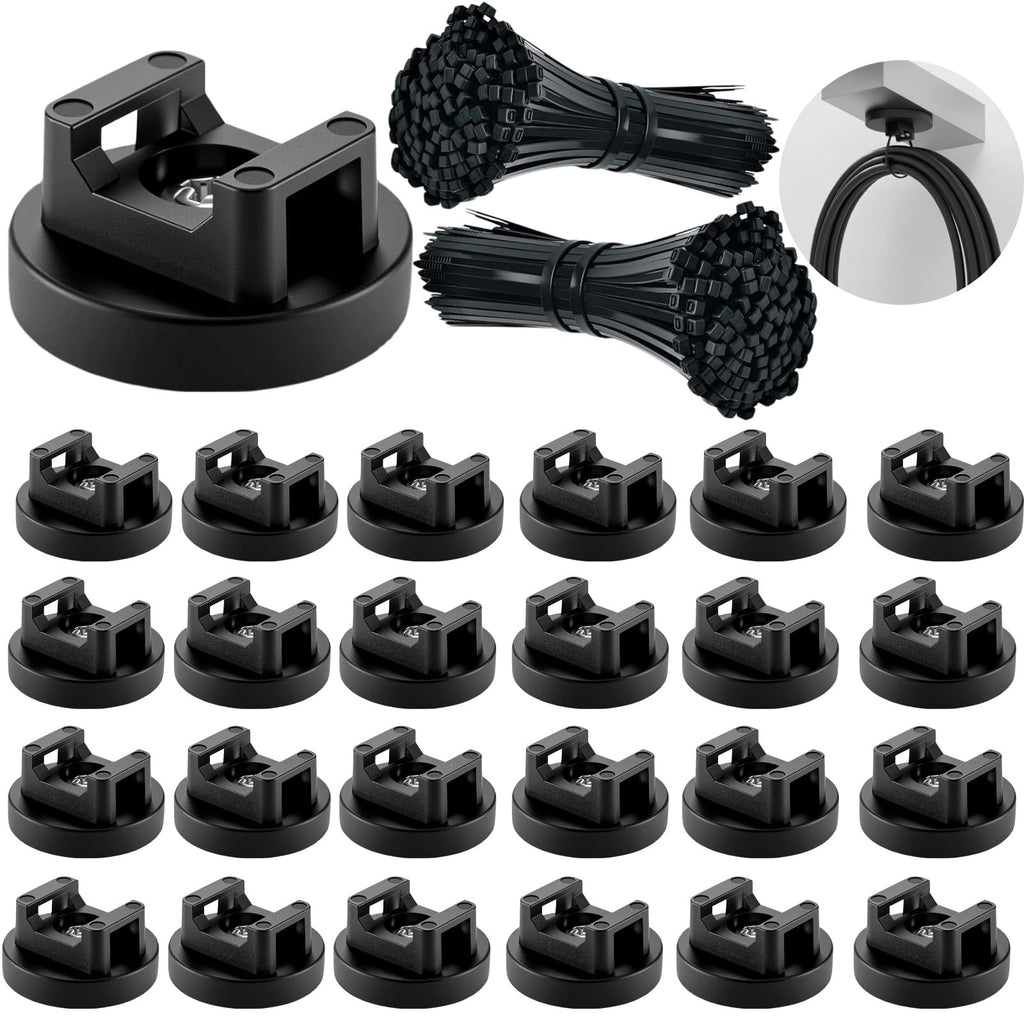 ZyCooom 225-Pc Magnetic Cable Ties Set,Magnetic Zip Tie Mounts & Cable Ties