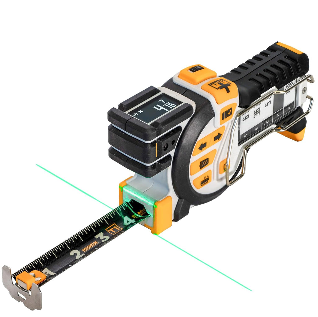 T1 Tomahawk Digital Tape Measure 25 Ft – Professional Measuring Tool with Green Laser, E-Paper Display, 1,000+