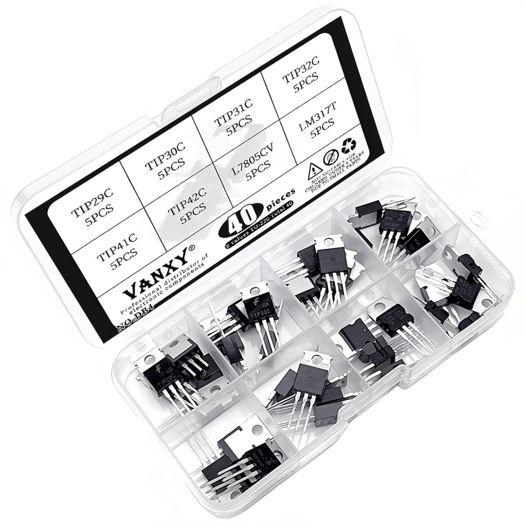 40PCS 8Values TIP29C TIP30C TIP31C TIP32C TIP41C TIP42C L7805CV LM317T