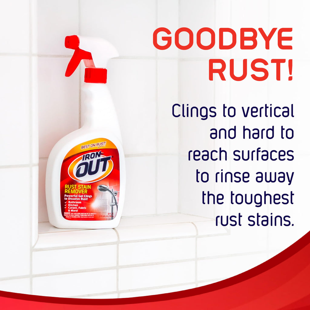 Rust Stain Remover Spray with Cling, No-Scrub Cleaner, 24 oz-3pk