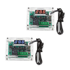 AEDIKO 2pcs W1209 DC 12V Digital Temperature Controller Board Digital Display Thermostat -50-110°C Electronic Temperature Temp Control Module Switch with Waterproof Case