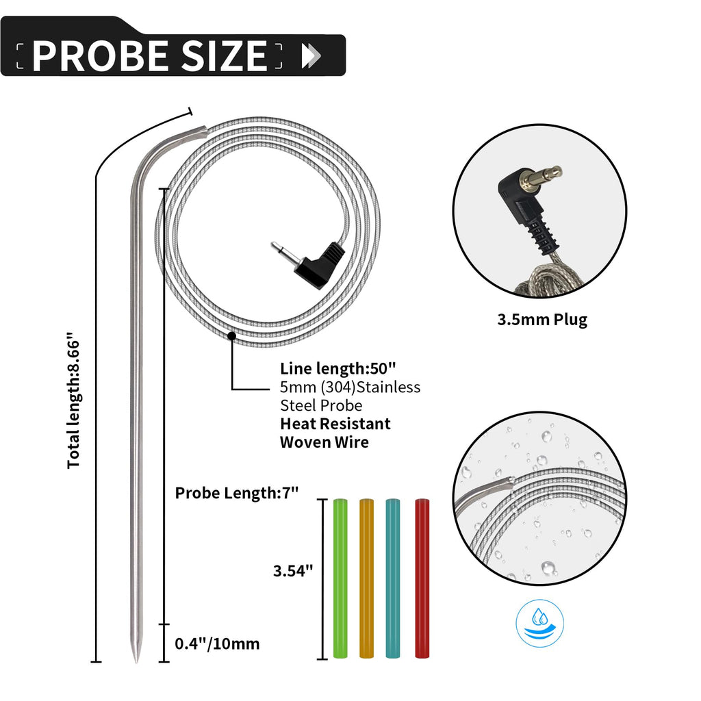 4-Pack Meat Temperature Probe for Masterbuilt 710 Digital Electric Smoker