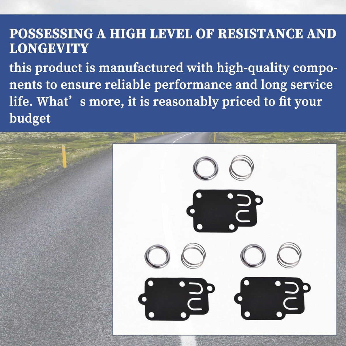 Carburetor Diaphragm Gasket kit Fit for Spring Cap 2Hp Thru 5Hp Horizontal Engines, 270026 272538 272538S 272637 4157 (3 PCS)