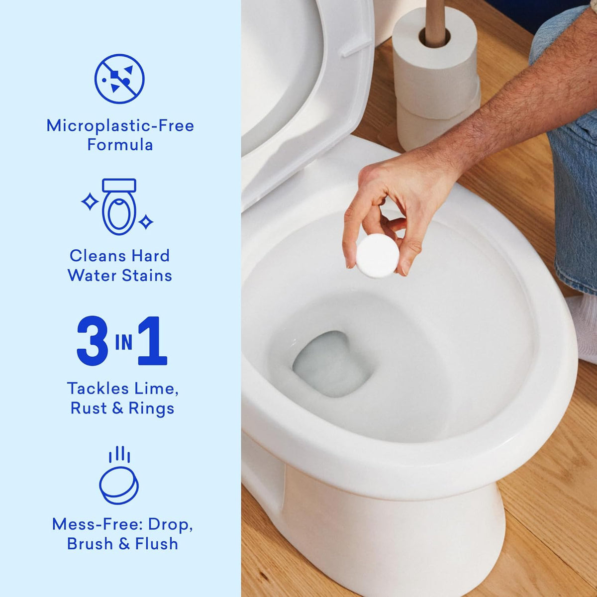 100% Plastic Free Toilet Bowl Cleaner Tablets Set, Eucalyptus