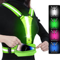 LED Reflective Running Vest with Phone Pouch, Light Gear for Night Cycling | Reflective Running Vest; Running Lights