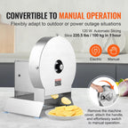 Electric Vegetable Slicer, 0-0.5"/0-12mm Thickness Adjustable Commercial Slicer Machine, Convertible to Manual