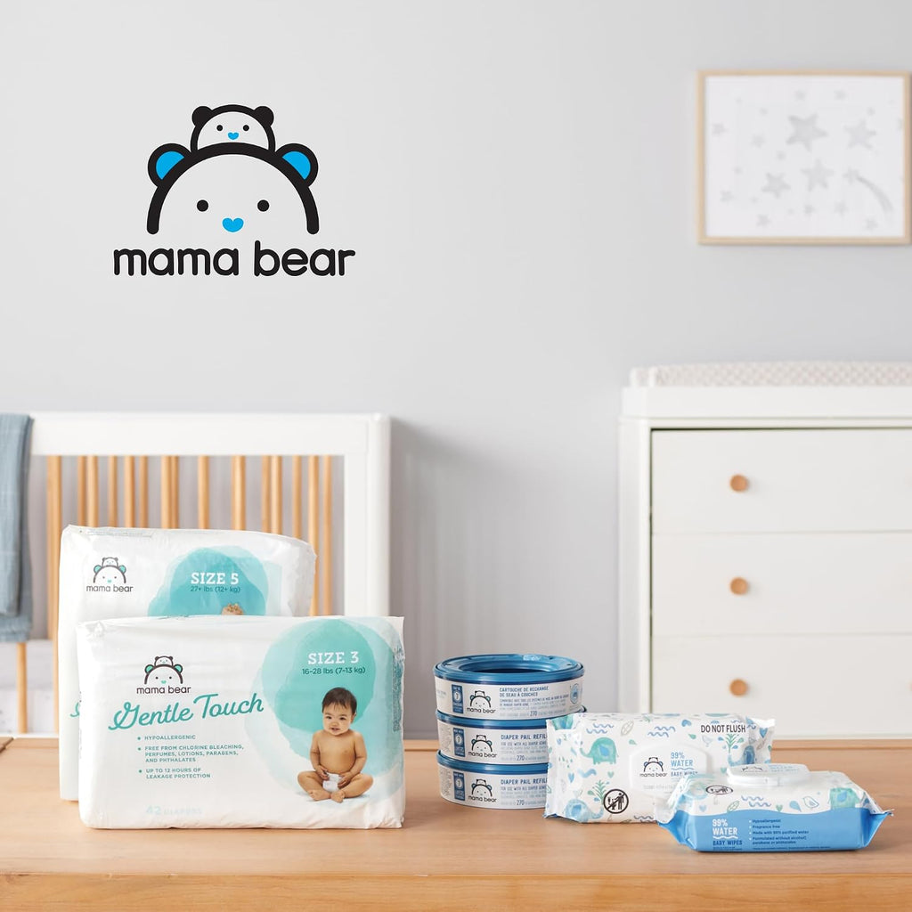Amazon Brand - Mama Bear Gentle Formulated without Fragrance Baby Wipes, Hypoallergenic, Sensitive Skin, Unscented