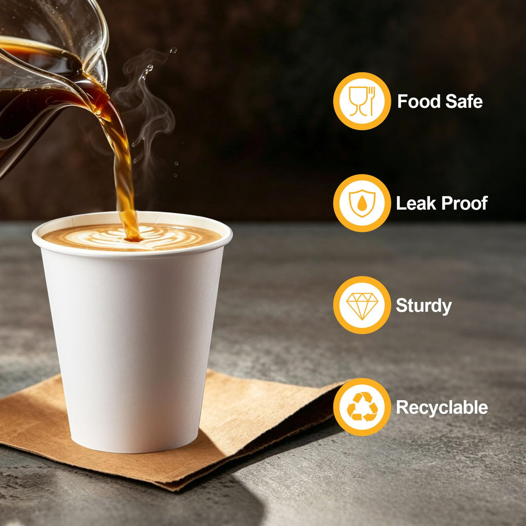 6 oz Paper Cups 600 Pack Disposable Small White Drinking Cups