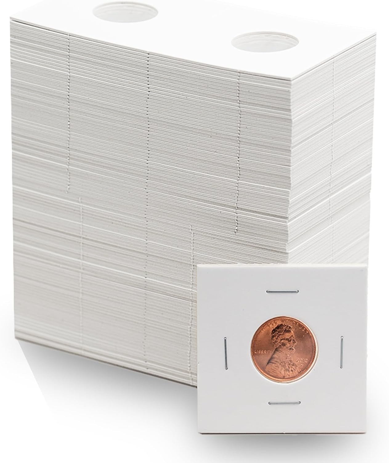 100 Penny 2x2 Cardboard Coin Flips with Mylar Windows Archival Safe Cent
