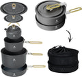 Camping Cookware Set - Lightweight Camping Pots and Pans - Portable Outdoor Cookware with Kettle - Camping Cookware