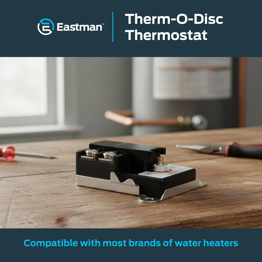 Eastman Double Throw Lower Element Thermostat for Water Heaters, Black, 60170N