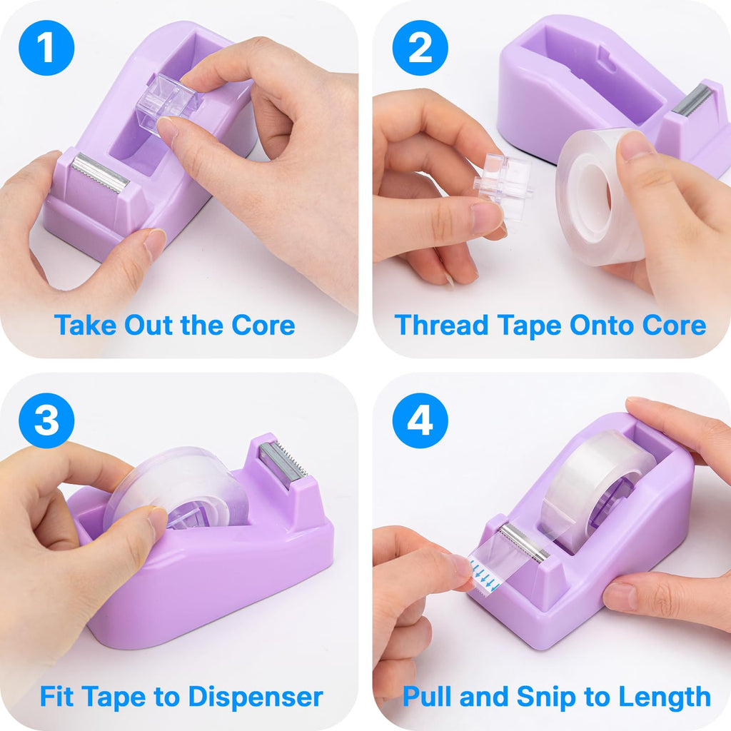 Lightweight Desktop Tape Dispenser, Purple, 1 Pack