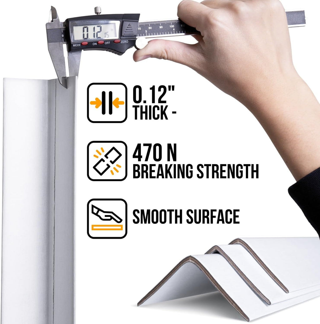 12" x 2" x 2" Cardboard Edge Protectors, 0.12" Thick, Pack of 100