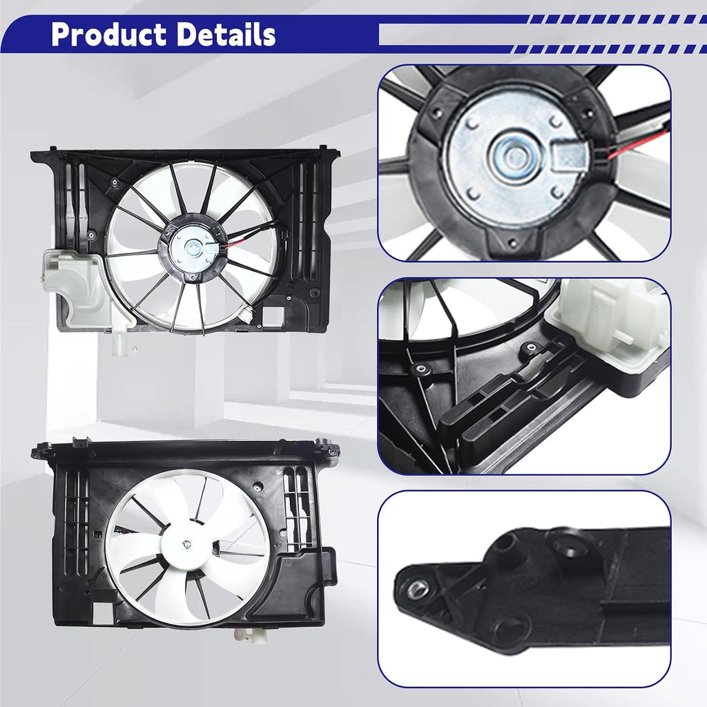Radiator Cooling Fan 12V Black Replacement for Corolla 2014-2019