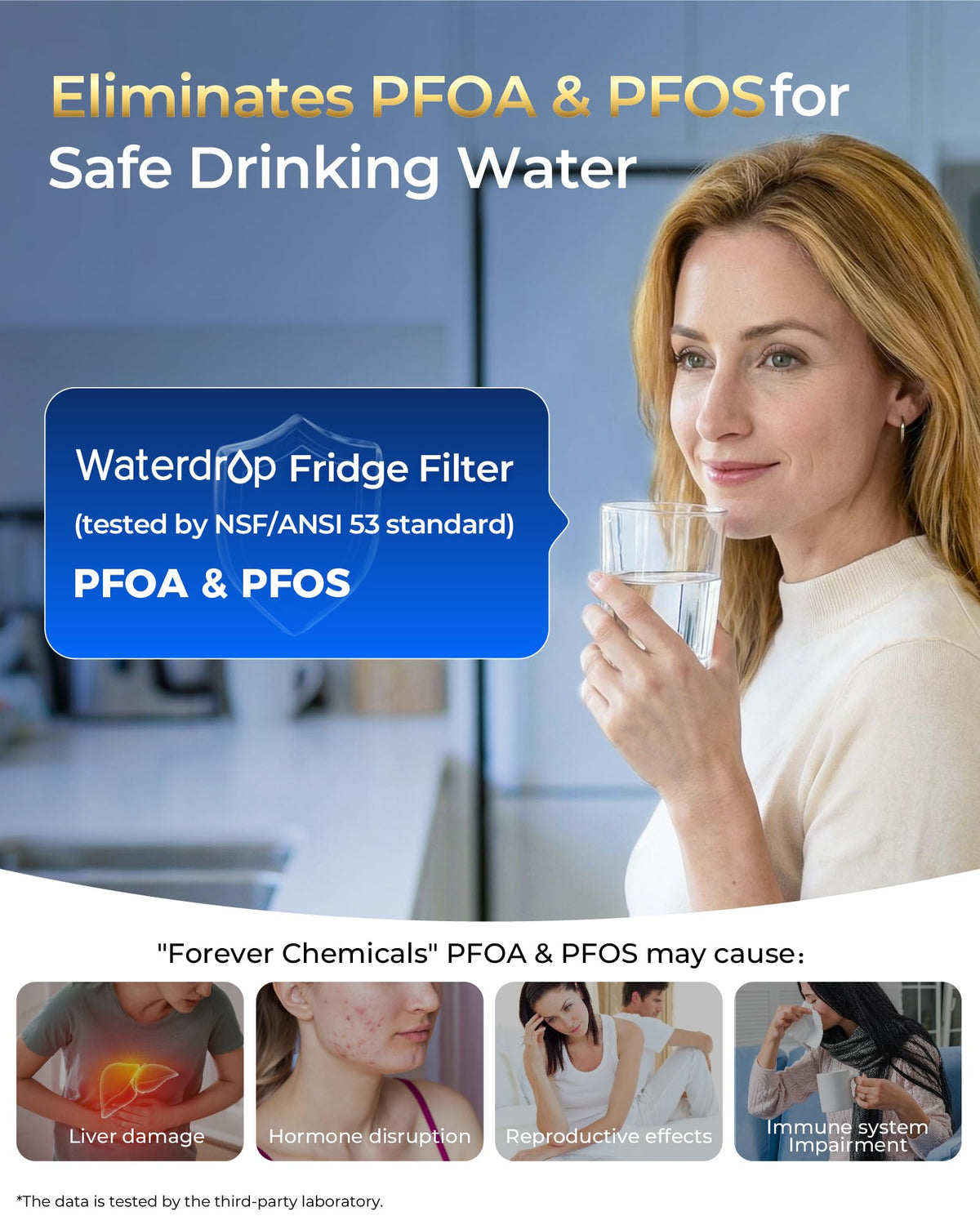 Plus Water Filter Replacement for GE XWFE, Built-in Chip 3 Pack