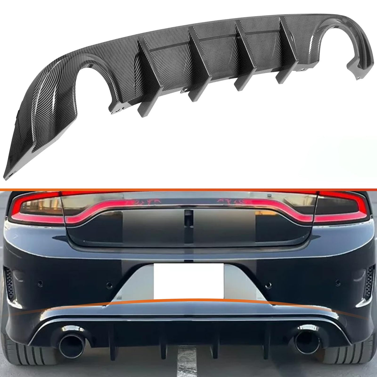 BEOC Rear Diffuser for 2015-2024 Dodge Charger - Carbon Fiber Style