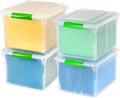 4-Pack 35 Qt. File Box Organizer with Lid, Clear