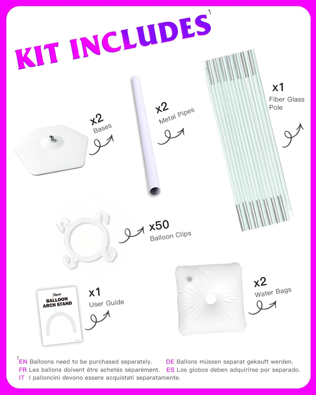 21 Ft Adjustable Balloon Arch Stand Kit