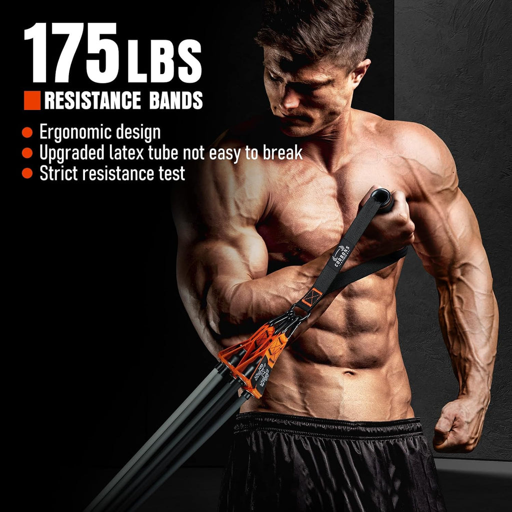 Resistance Bands with Handles, 175lb Exercise Bands for Working Out | Fitness Bands, Workout Bands with Door Anchor