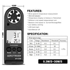 Anemometer Handheld, Air Flow Velocity Meter up to 67mph, Ultra-Light 53g