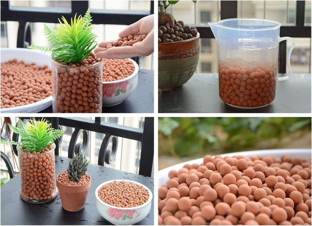 2.0 LB Clay Pebbles, 1/8'' Gardening Ceramsites Growing Media for Succulents Orchids, Aquaponics, Aquaculture