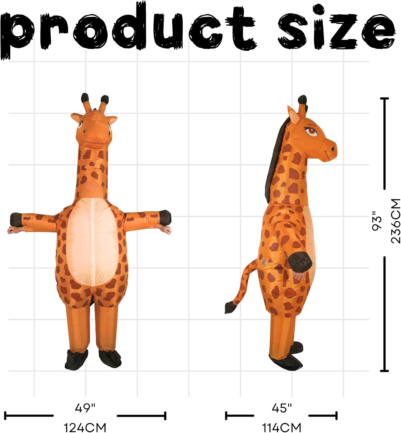 Inflatable Costume Adult, Blow Up Giraffe Costume for Halloween Inflatables Cosplay Party