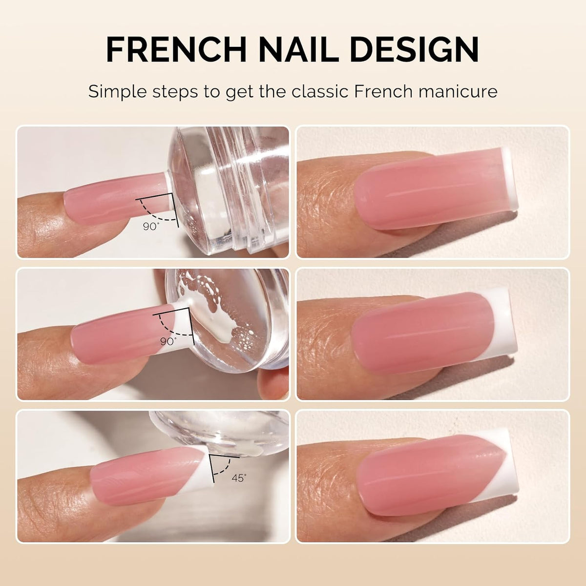 French Tip Tool, Nail Stamp, 2 Stamping Plates, 6PCS