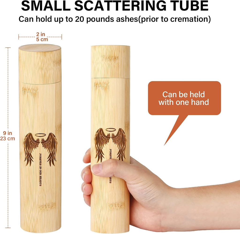 Bamboo Scattering Urn for Human Ashes,Eco Friendly Biodegradable Urn for Human Ashes,9''x2'' Small Scattering Tube