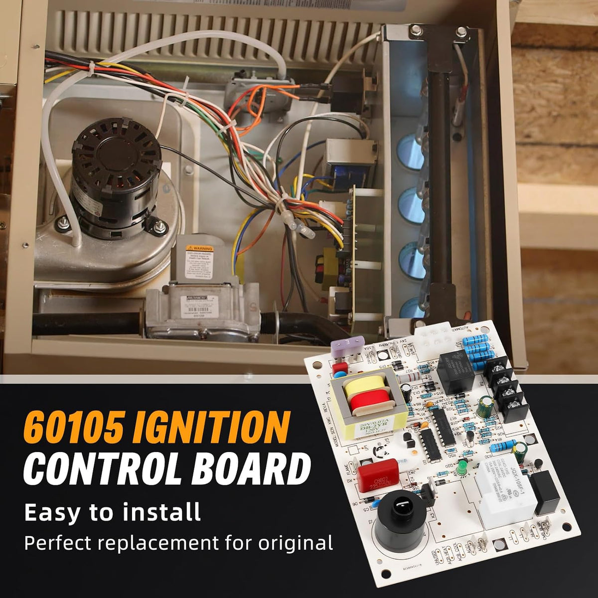 60105 Ignition Control Board PCB Fit for Mr. Heater, HeatStar, Enerco MHU & HSU Series, for Natural Gas & Propane Overhead Compact Garage & Workshop Forced Air Furnaces up to 125,000 BTU