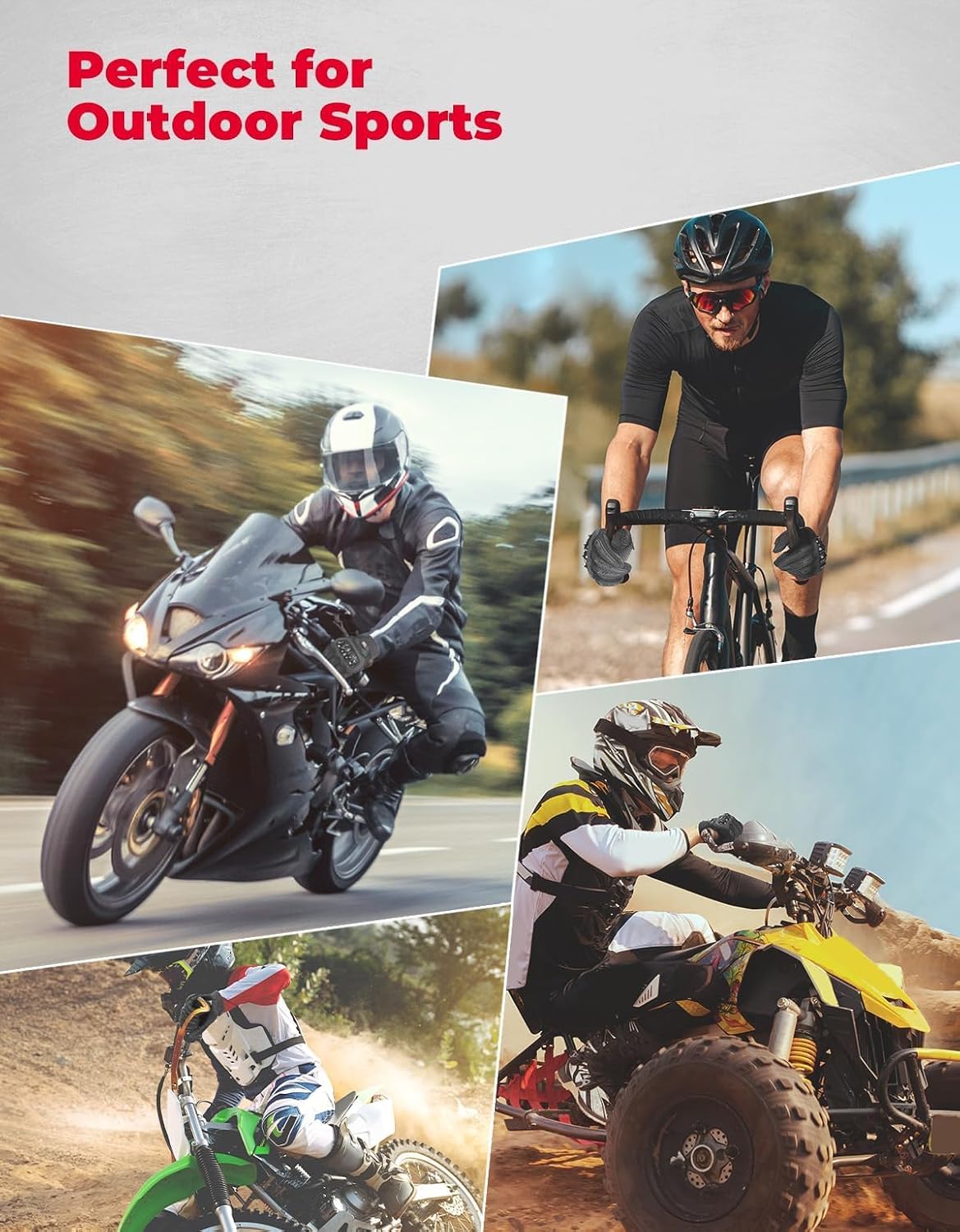 Motorcycle Gloves for Men/Women, Touchscreen Dirt Bike Gloves with Shell, Anti-Slip for Motorbike, Riding, Racing