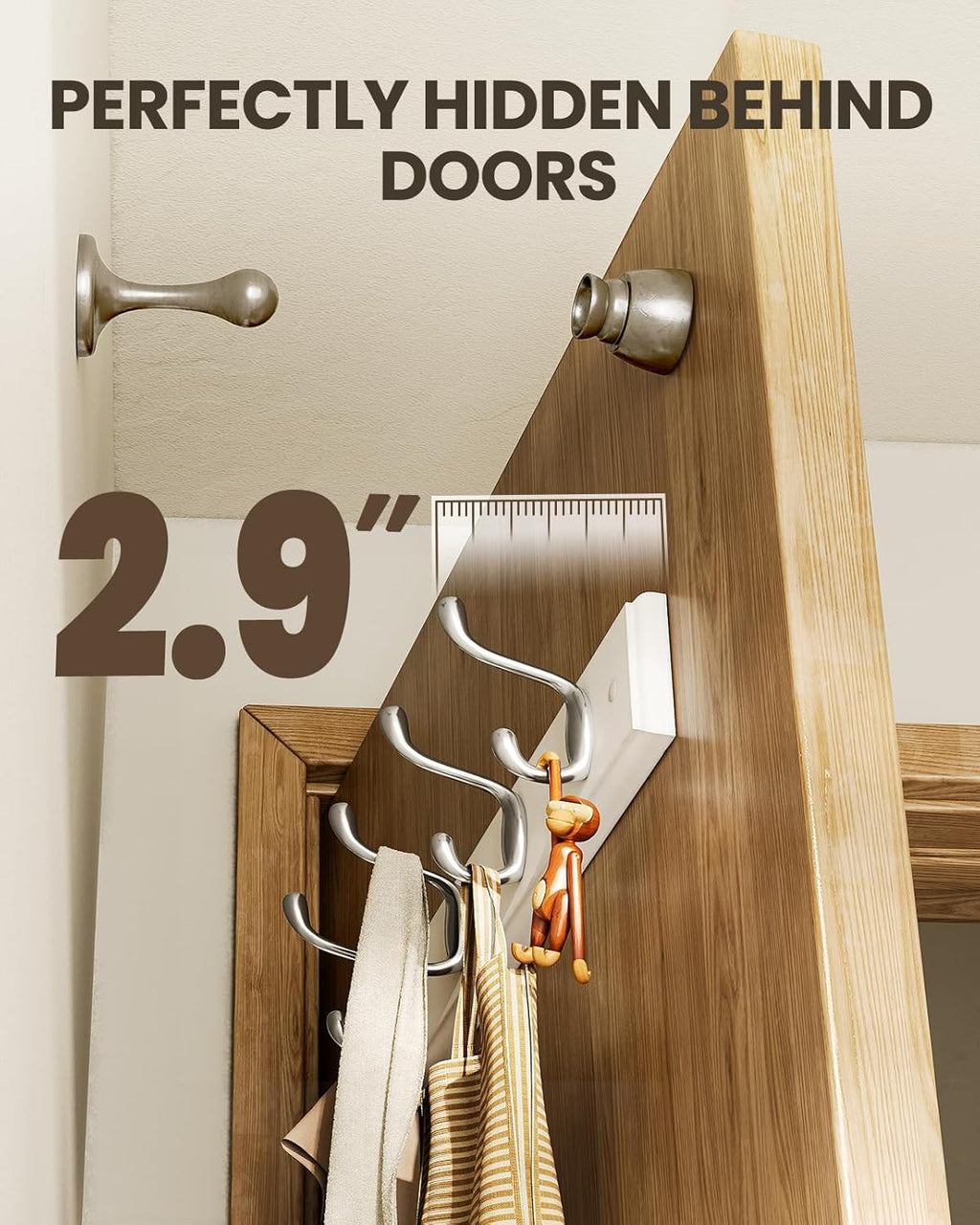Coat Rack Wall Mount 2 Pack, Coat Hooks Wall Hooks Coat Hangers for Wall, Hat Racks Hooks for Hanging Coats Wall